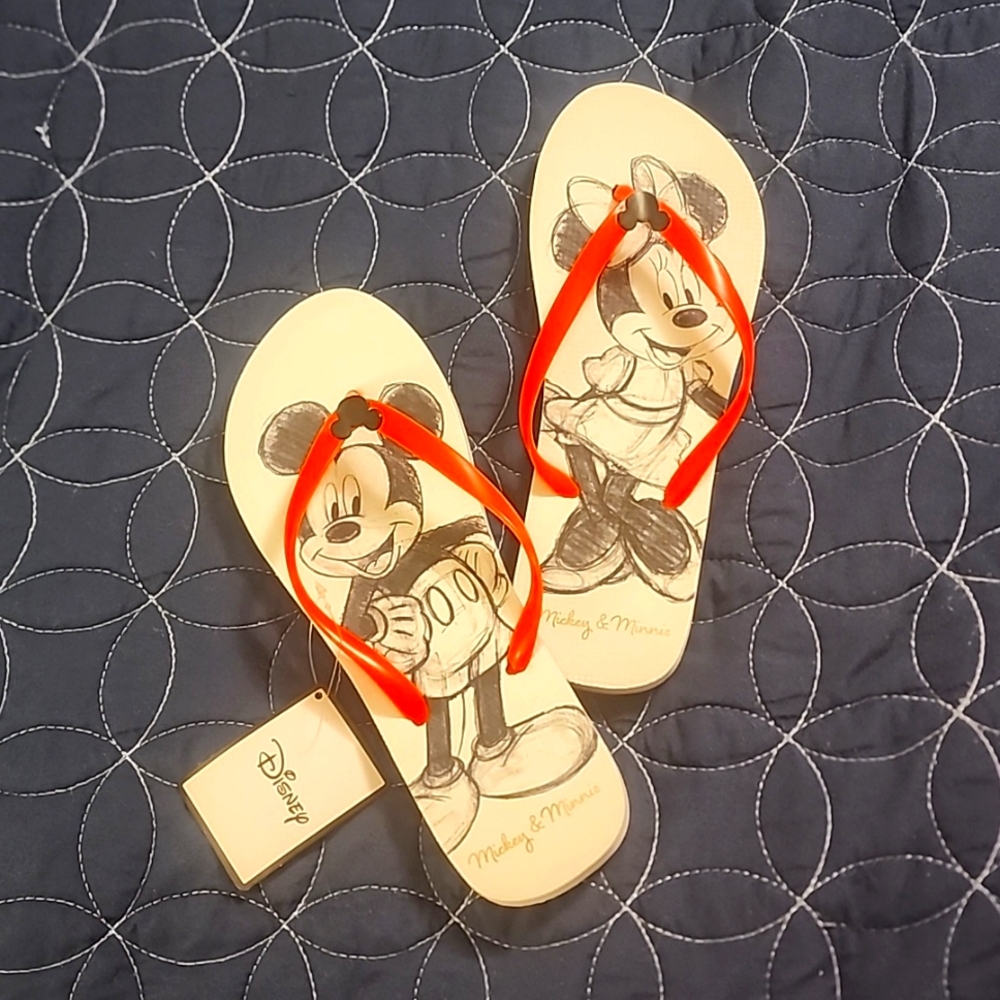 Disney Mickey & Minnie Flip-flops, size 8